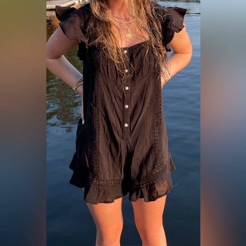 Black Ruffled Jumpsuit